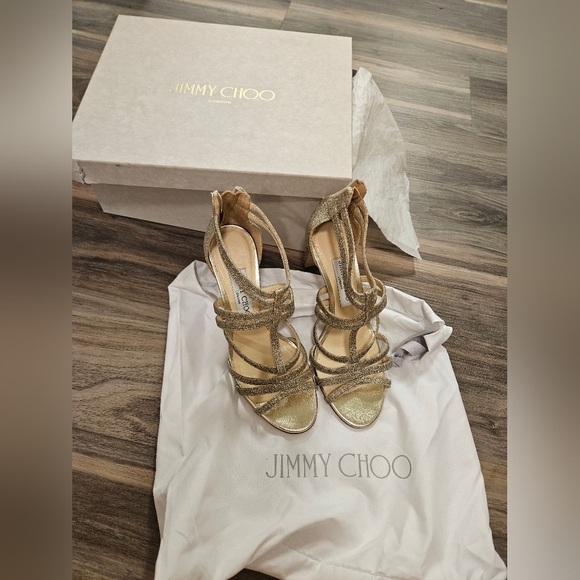 Jimmy Choo Selina 85 Dusty Glitter High Heel - Picture 1 of 13